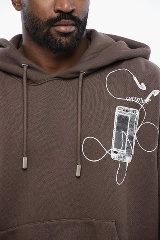 Felpa Hoodie Stampata con Tasca a Toppa