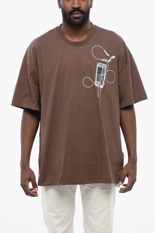 Oversized Crew-neck T-shirt With Back Print Maxi