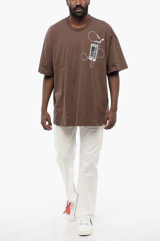 Oversized Crew-neck T-shirt With Back Print Maxi