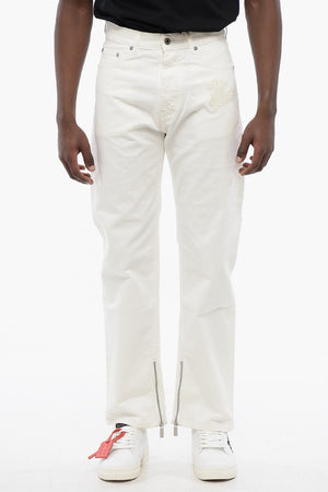 Stretch Denim Jeans with 20 cm Ankle Zip