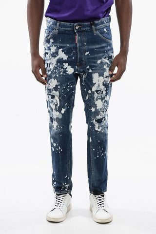 Jeans Relax Fit a Vita Bassa con Effetto Distressed