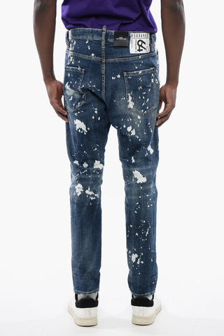 Long-crotch Distressed Denims with Relax Fit