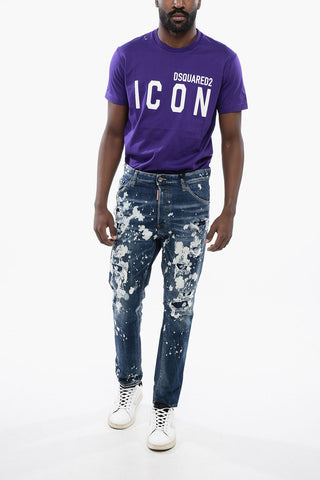 Jeans Relax Fit a Vita Bassa con Effetto Distressed
