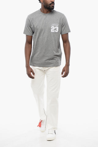Slim Fit Crewneck T-Shirt with Embroideries