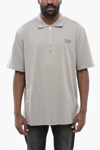 Polo T-VOR-OD in Jersey di Cotone con Mezza Zip e Dettaglio D-Logo