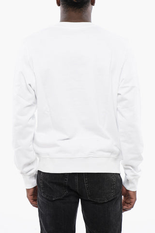 Brushed Cotton S-GINN-L8 Crew-neck Sweatshirt with Contrasting Logo