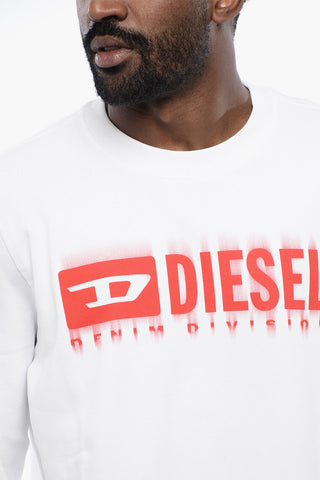 Brushed Cotton S-GINN-L8 Crew-neck Sweatshirt with Contrasting Logo