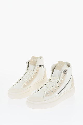 ADIDAS Fabric and Suede Y-3 AJATU COURT High-Top Sneakers with Zip Detail