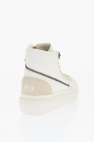 ADIDAS Fabric and Suede Y-3 AJATU COURT High-Top Sneakers with Zip Detail