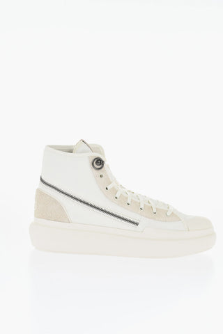 ADIDAS Fabric and Suede Y-3 AJATU COURT High-Top Sneakers with Zip Detail