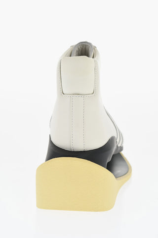 ADIDAS Leather High Top Sneakers with Cut Out Detail