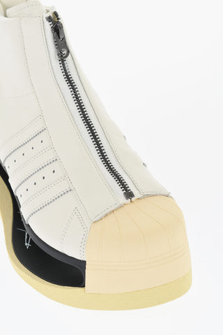 ADIDAS Leather High Top Sneakers with Cut Out Detail