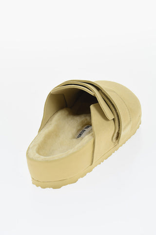 Suede Sandals with Real Fur Inner