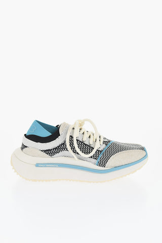 Y-3 YOHJI YAMAMOTO Sneakers Basse QISAN KNIT con Tomaia in Tessuto e Dettagli in Pelle 