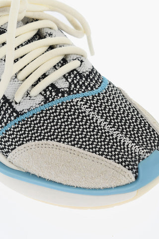 Y-3 YOHJI YAMAMOTO Sneakers Basse QISAN KNIT con Tomaia in Tessuto e Dettagli in Pelle 
