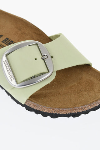 Nubuck MADRID Sandals with Maxi Silver-Tone Buckle