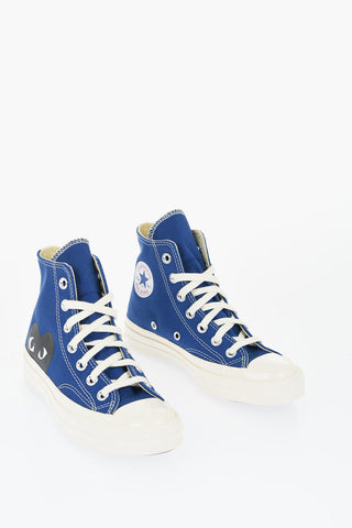 PLAY COMME DES GARCONS ALL STAR CHUCK TAYLOR 70 Sneakers Alte in Canvas con Stampa a Contrasto