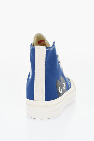 PLAY COMME DES GARCONS ALL STAR CHUCK TAYLOR 70 Sneakers Alte in Canvas con Stampa a Contrasto