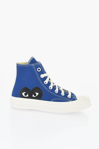 PLAY COMME DES GARCONS ALL STAR CHUCK TAYLOR 70 Sneakers Alte in Canvas con Stampa a Contrasto