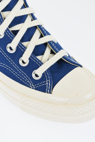PLAY COMME DES GARCONS ALL STAR CHUCK TAYLOR 70 Sneakers Alte in Canvas con Stampa a Contrasto
