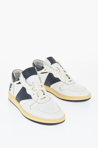 Two-Tone Leather Low-top Sneakers