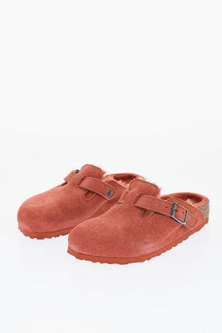 Suede BOSTON Sabot with Real Fur Inner