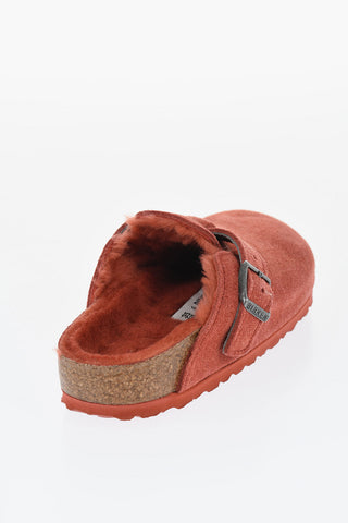 Suede BOSTON Sabot with Real Fur Inner