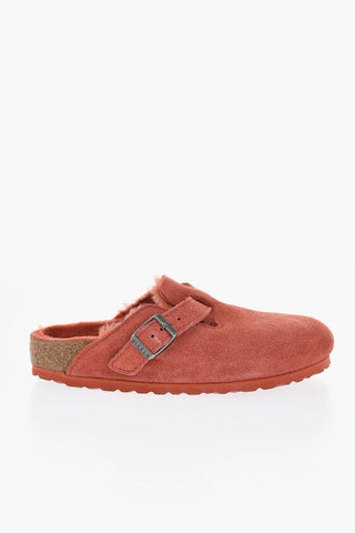 Suede BOSTON Sabot with Real Fur Inner