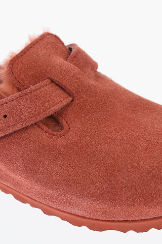 Suede BOSTON Sabot with Real Fur Inner