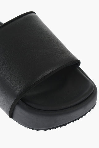 Y-3 YOHJI YAMAMOTO Leather Y-3 SLIDE Sandals with Platform 4cm