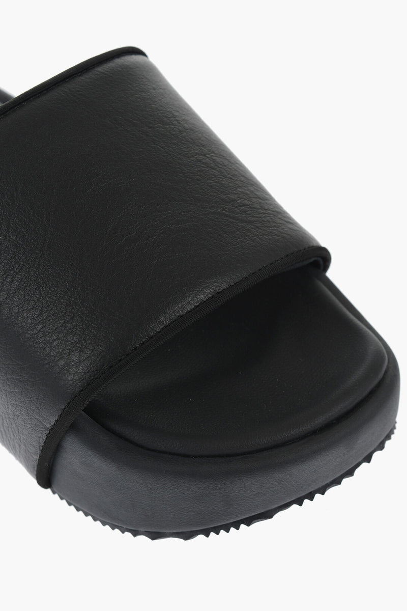 Adidas – Y-3 YOHJI YAMAMOTO Leather Y-3 SLIDE Sandals with