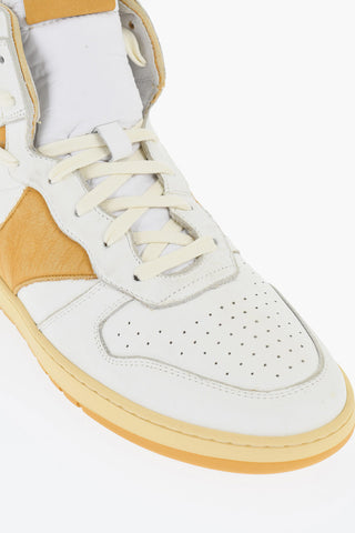 Leather High-Top Sneakers with Suede Logo