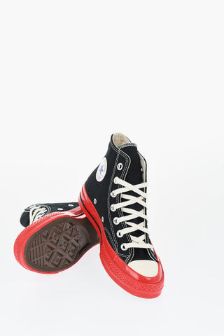 PLAY COMME DES GARCONS Canvas High-Top Sneakers with Contrasting Sole