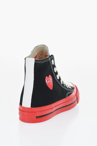 PLAY COMME DES GARCONS Canvas High-Top Sneakers with Contrasting Sole