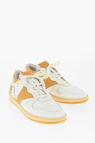 Leather Low-Top Sneakers with Suede Logo