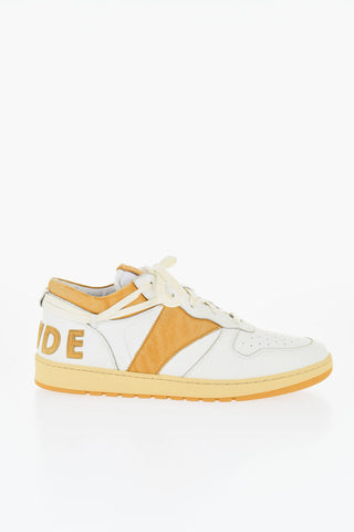 Leather Low-Top Sneakers with Suede Logo