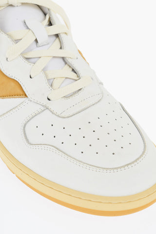 Leather Low-Top Sneakers with Suede Logo