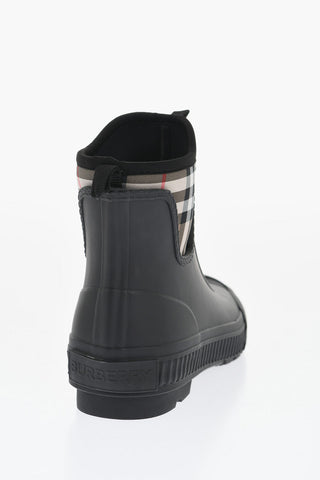 Rubber High Top Sneakers with Faux Zip Detail