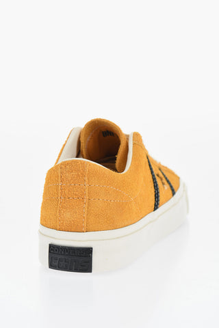 Suede Low Top Sneakers with Contrast Details