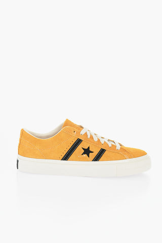 Suede Low Top Sneakers with Contrast Details