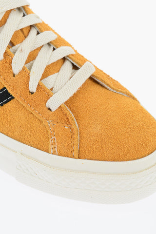 Suede Low Top Sneakers with Contrast Details