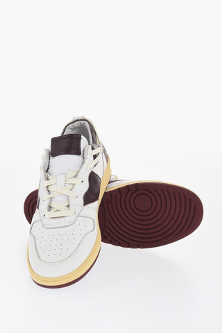 Two-Tone Leather Low-top Sneakers