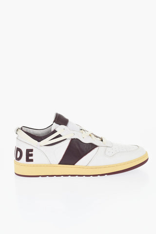Two-Tone Leather Low-top Sneakers