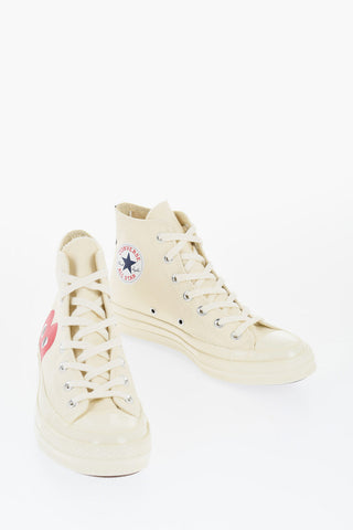 PLAY COMME DES GARCONS ALL STAR CHUCK TAYLOR 70 Canvas High-Top Sneakers with Contrasting Print