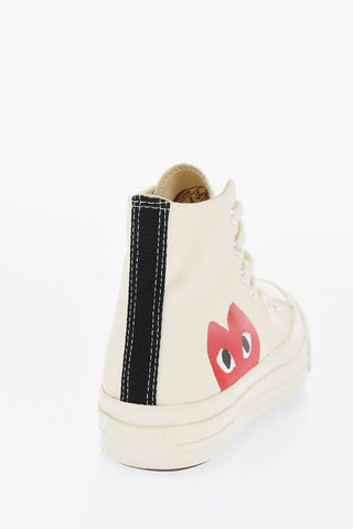 PLAY COMME DES GARCONS ALL STAR CHUCK TAYLOR 70 Canvas High-Top Sneakers with Contrasting Print