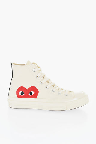 PLAY COMME DES GARCONS ALL STAR CHUCK TAYLOR 70 Canvas High-Top Sneakers with Contrasting Print