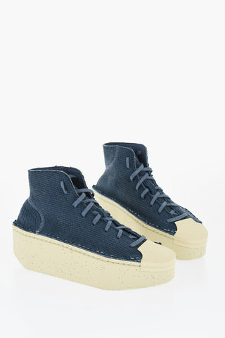 ADIDAS Sneakers Alte Y-3 KYASU HI in Pelle con Suola Platform 5cm