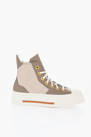 ALL STAR CHUCK TAYLOR 70 Canvas High-Top Sneakers with Faux Leather Details and Squared Toe