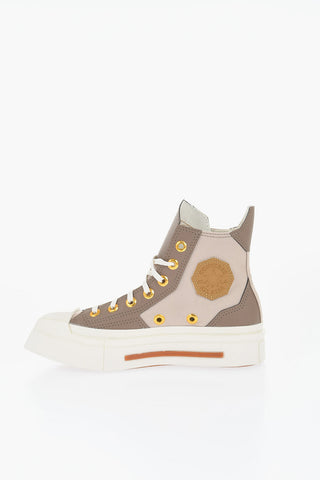 ALL STAR CHUCK TAYLOR 70 Canvas High-Top Sneakers with Faux Leather Details and Squared Toe