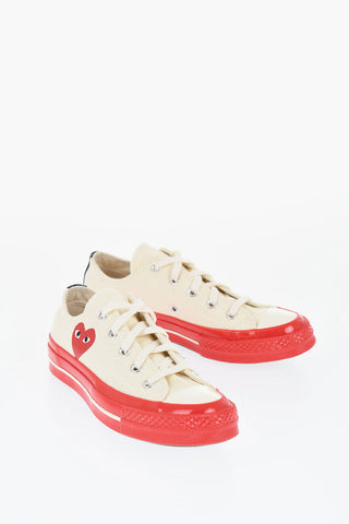 PLAY COMME DES GARCONS Cotton Low Top Sneakers with Contrast Sole